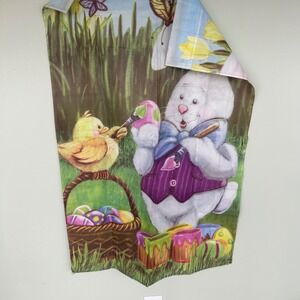 Unbranded Easter Garden Flag Outdoor Decor Large Multicolor Bunny Chick Painting